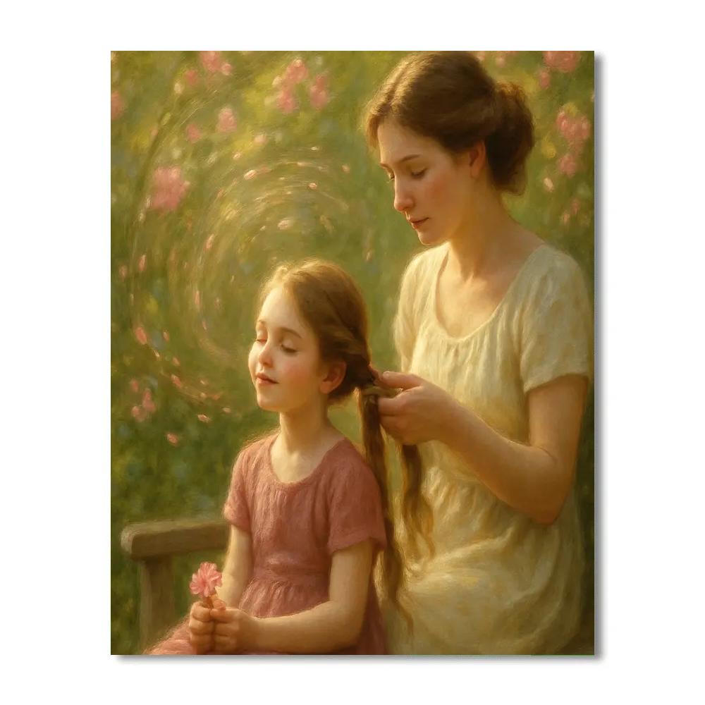 Garden Bench Hair Braiding Promise painting number kit