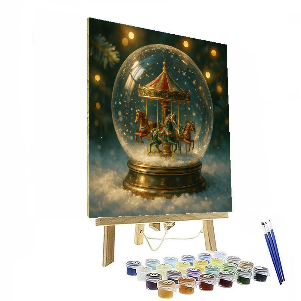 Snowglobe Carousel Of Winter Dreams Numbered painting kits