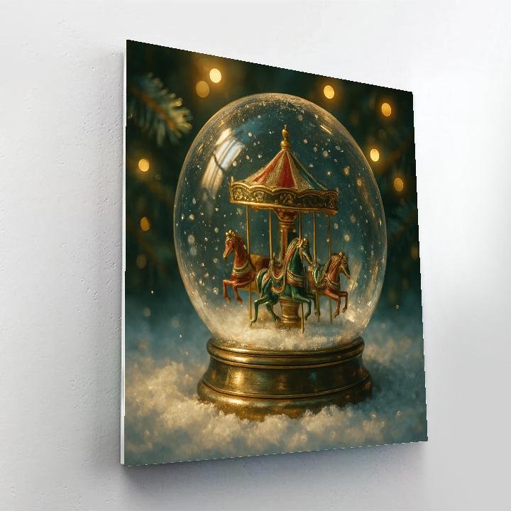 Snowglobe Carousel Of Winter Dreams Numbered painting kits