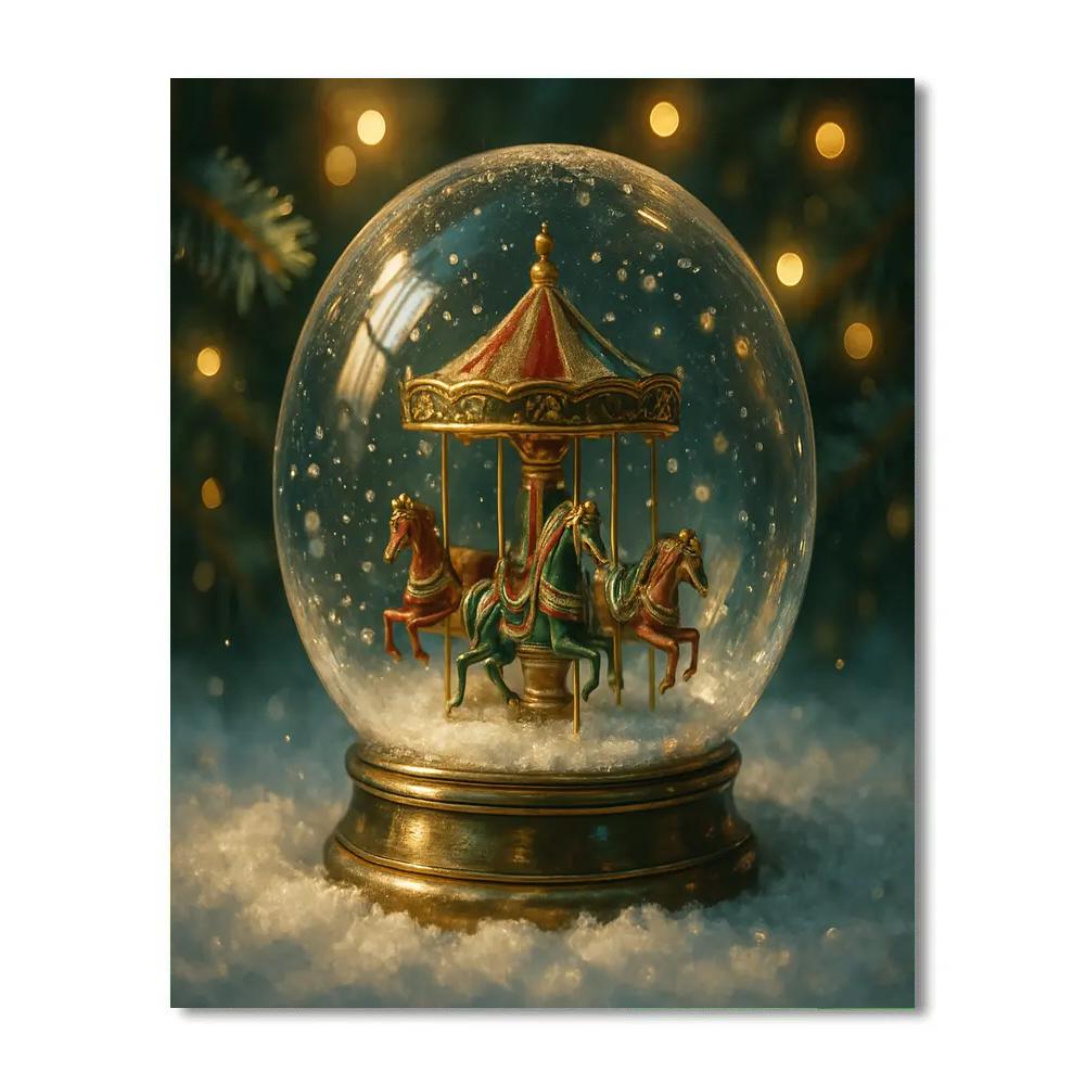 Snowglobe Carousel Of Winter Dreams Numbered painting kits