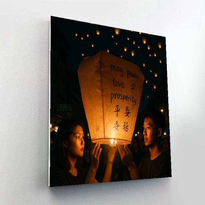 Chinese Lantern Festival Sky Lantern Release Pingxi Taiwan Numbered painting kits