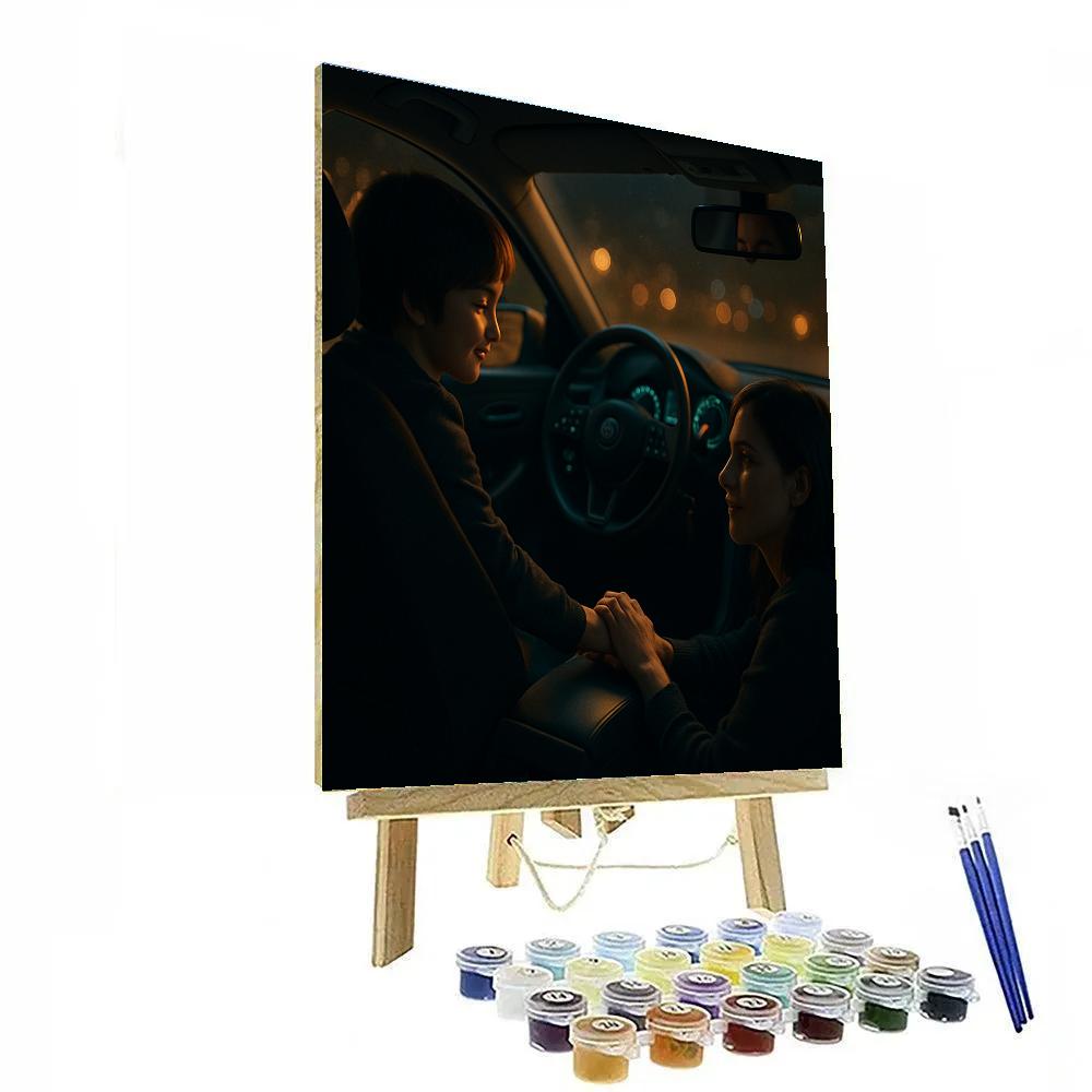 Night Drive Backseat Conversation Number painting