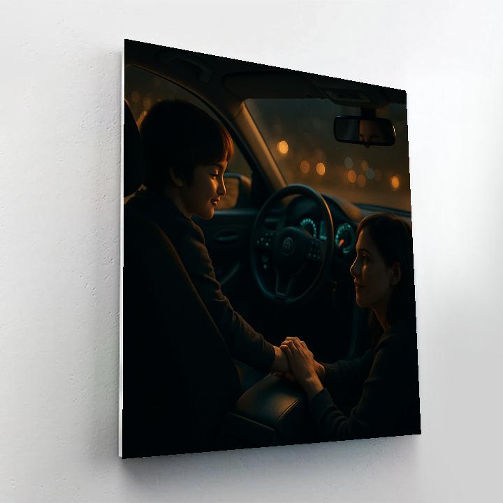 Night Drive Backseat Conversation Number painting