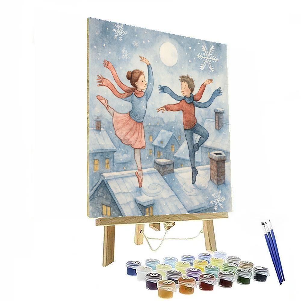 Snowflake Ballet On The Rooftops painting number kit