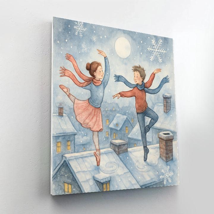 Snowflake Ballet On The Rooftops painting number kit