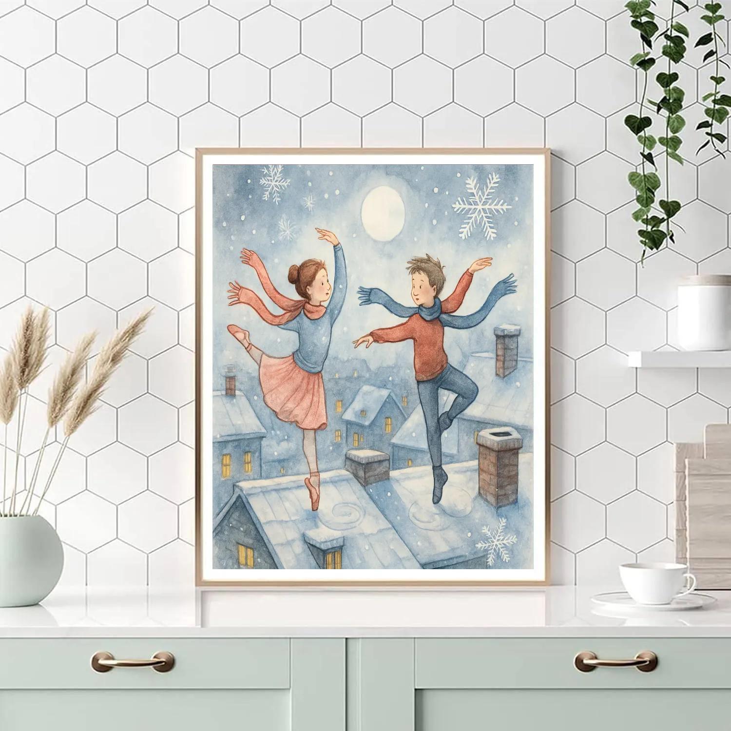 Snowflake Ballet On The Rooftops painting number kit