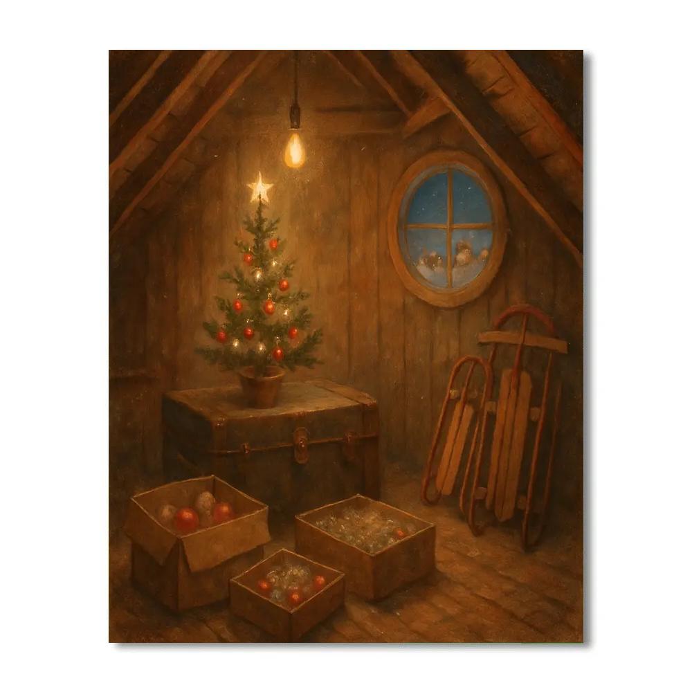 Grandpas Attic Of Christmas Memories paint by number