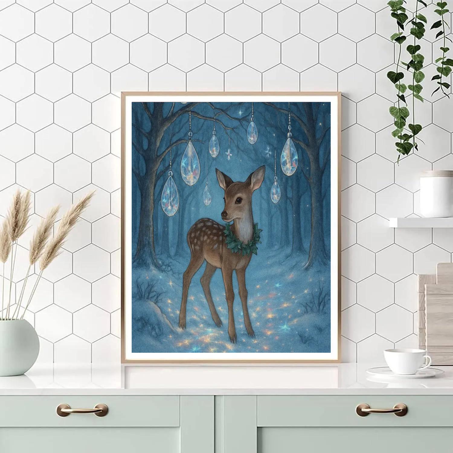 Fawn In The Crystal Ornament Forest DIY paint by numbers
