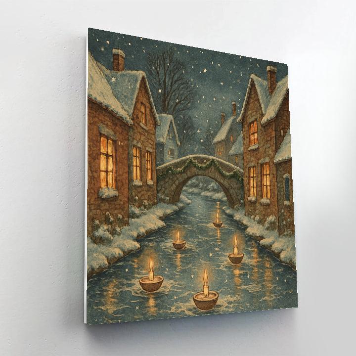 Silent Night Over The Canal Village paint by color