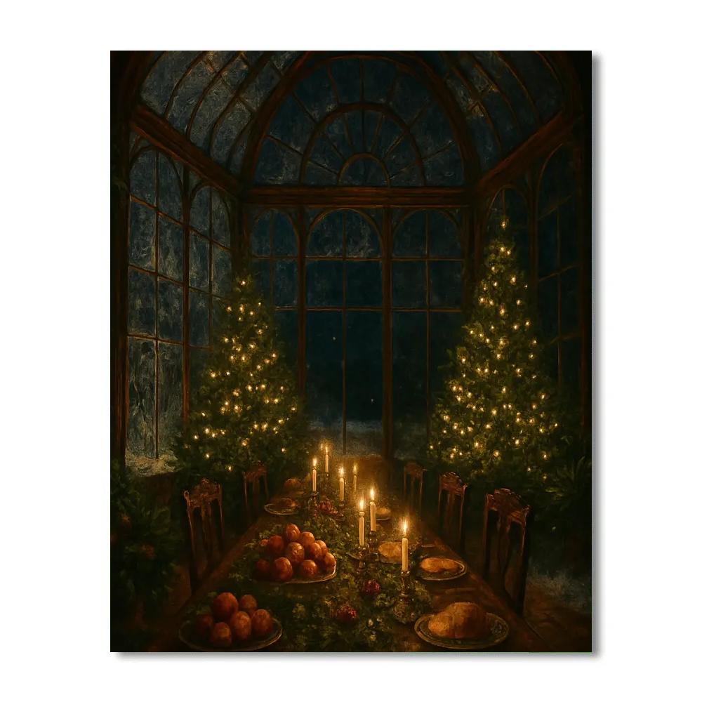 Midnight Feast In The Winter Conservatory DIY paint by numbers