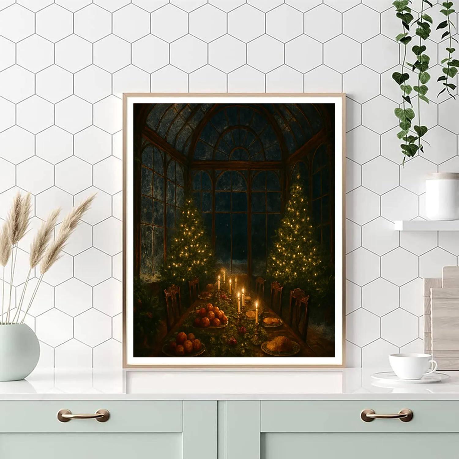 Midnight Feast In The Winter Conservatory DIY paint by numbers