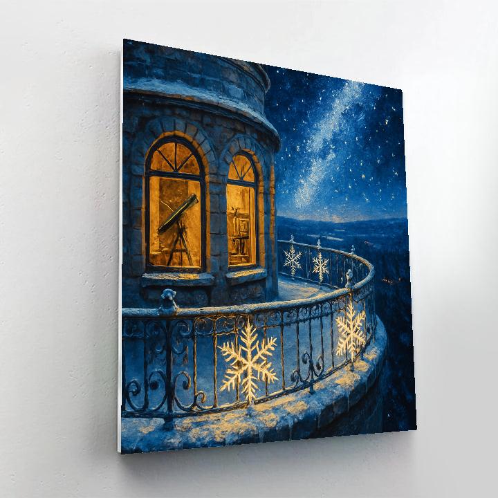 Glowing Snowflake Observatory Balcony painting number kit