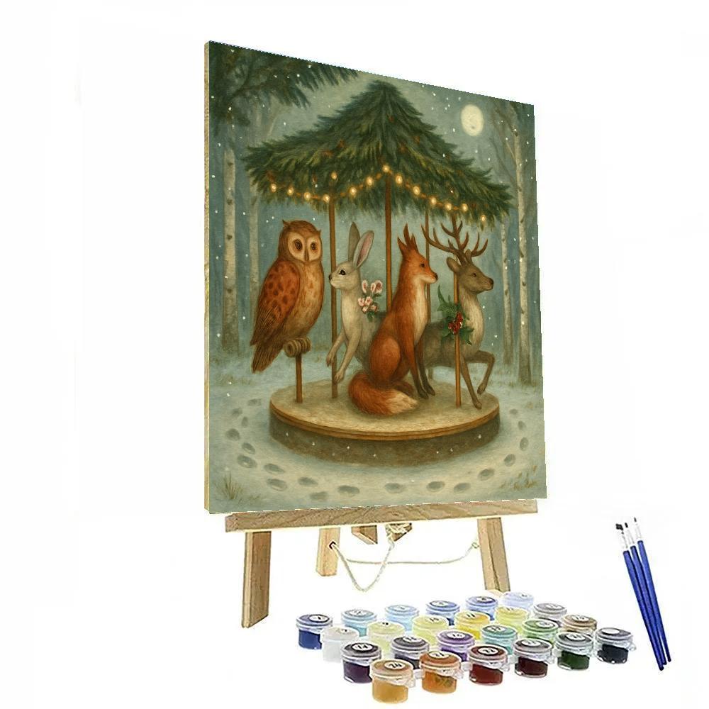 Winter Carousel Of Seasons Animals paint by numbers