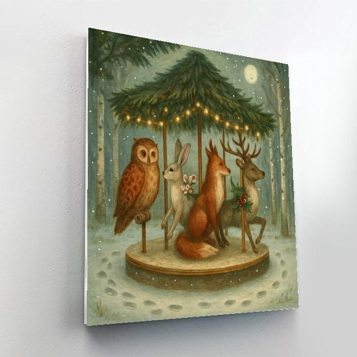 Winter Carousel Of Seasons Animals paint by numbers