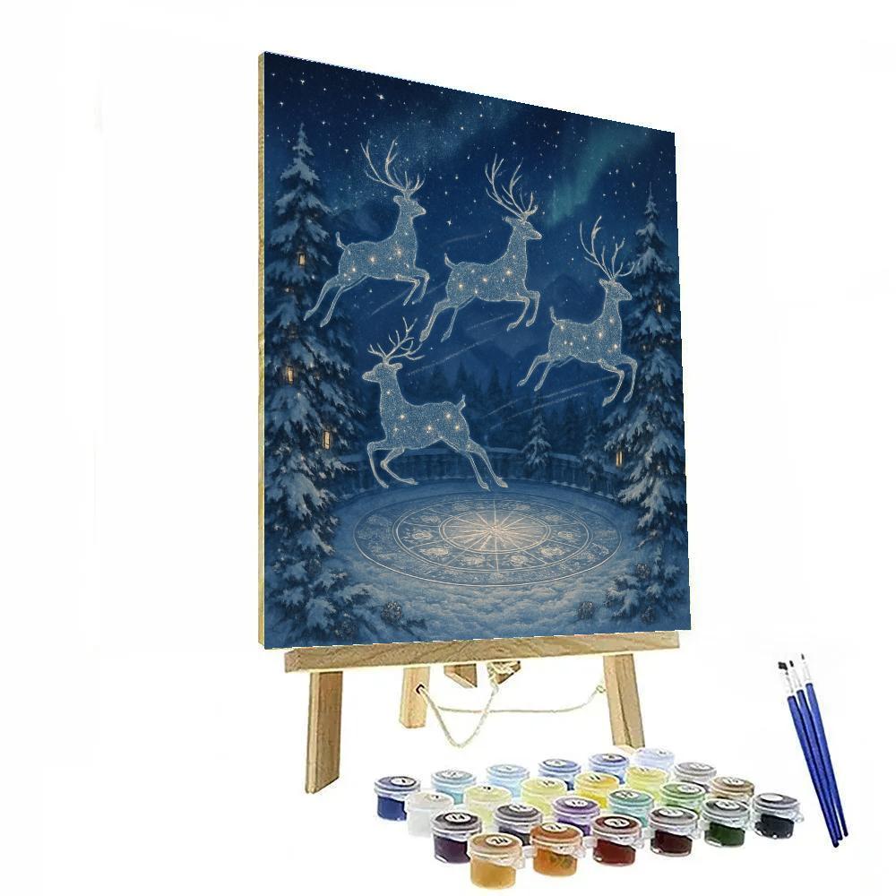 Midwinter Carousel Of Constellation Reindeer Paint by numbers kits