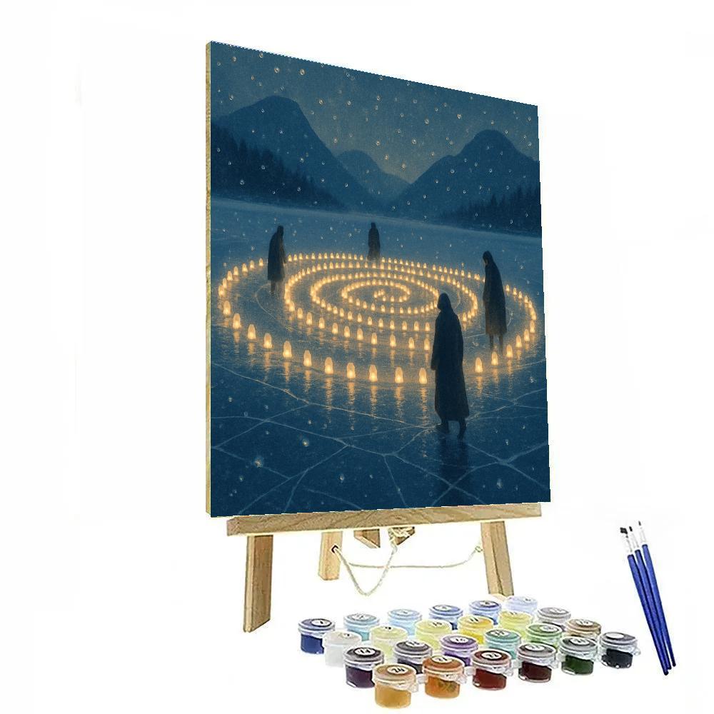 Frozen Lake Candlelit Spiral Numbered painting kits