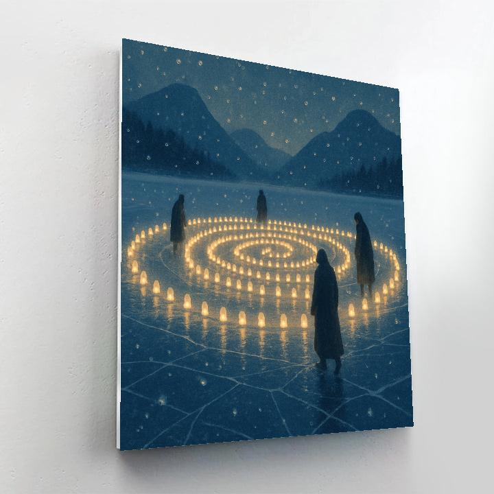Frozen Lake Candlelit Spiral Numbered painting kits