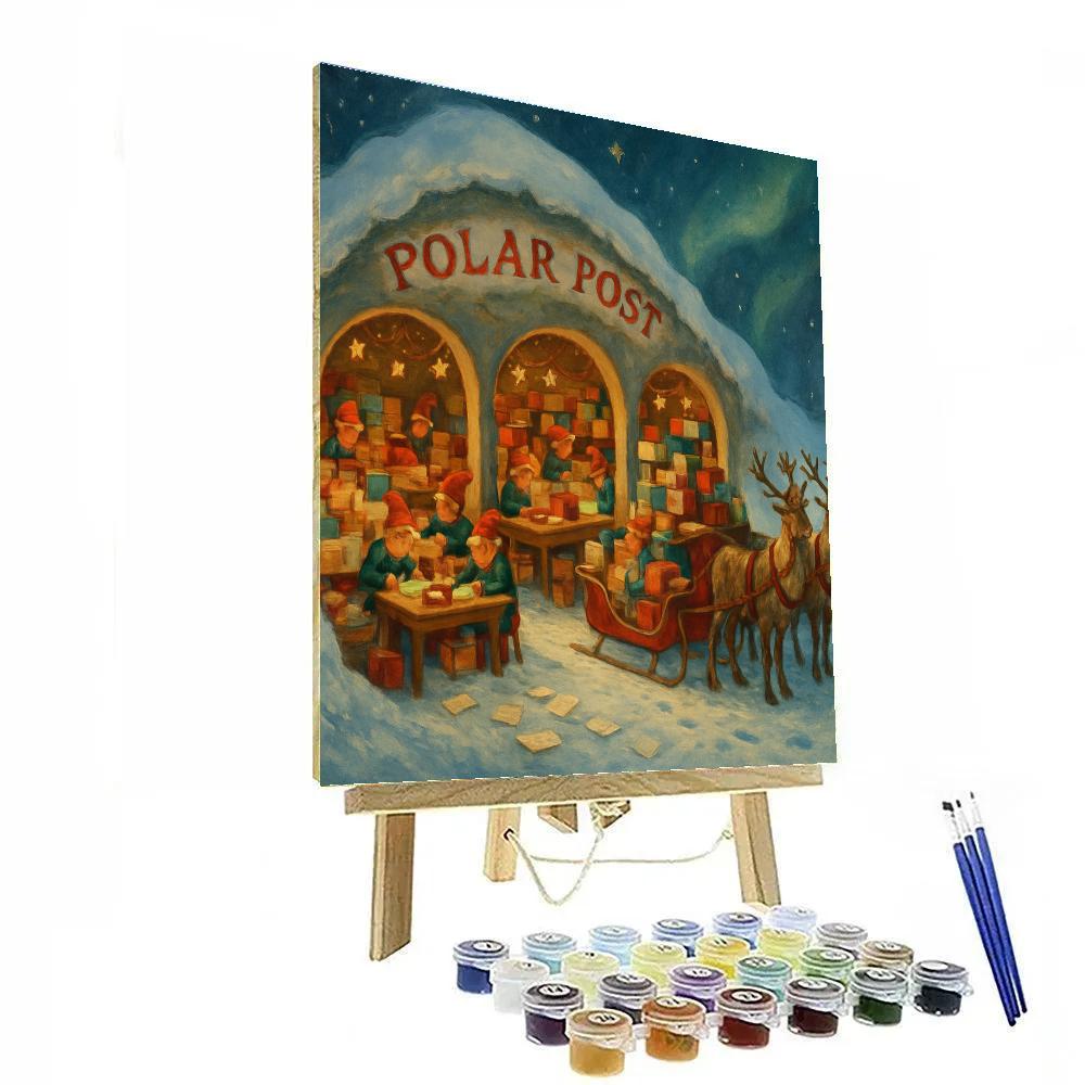 North Pole Post Office Sorting Night DIY paint by numbers