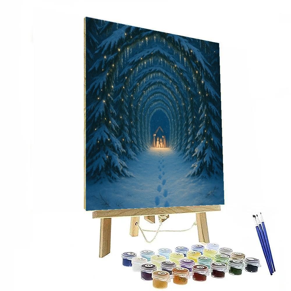 Snowy Cathedral Of Evergreen Arches Number painting