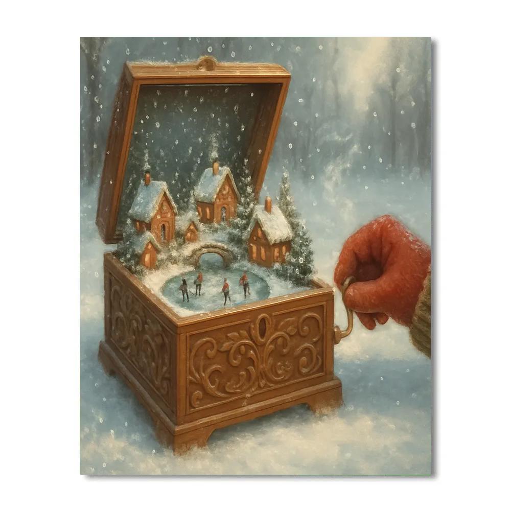 Snowbound Music Box Village Numbered painting kits