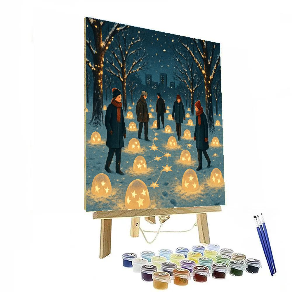 Snow Lantern Planetarium In The Park DIY paint by numbers