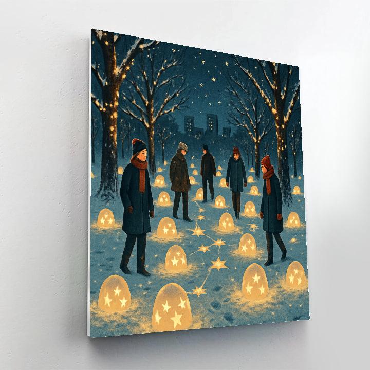 Snow Lantern Planetarium In The Park DIY paint by numbers