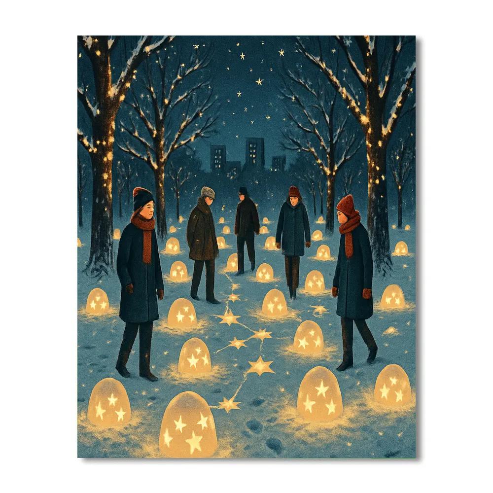 Snow Lantern Planetarium In The Park DIY paint by numbers