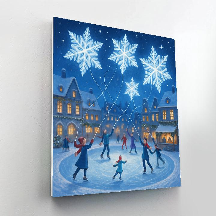Winter Carousel Of Snowflake Kites paint by number