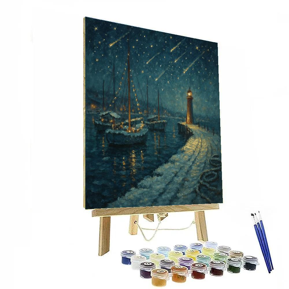 Christmas Starfall Over The Sleeping Harbor Numbered painting kits