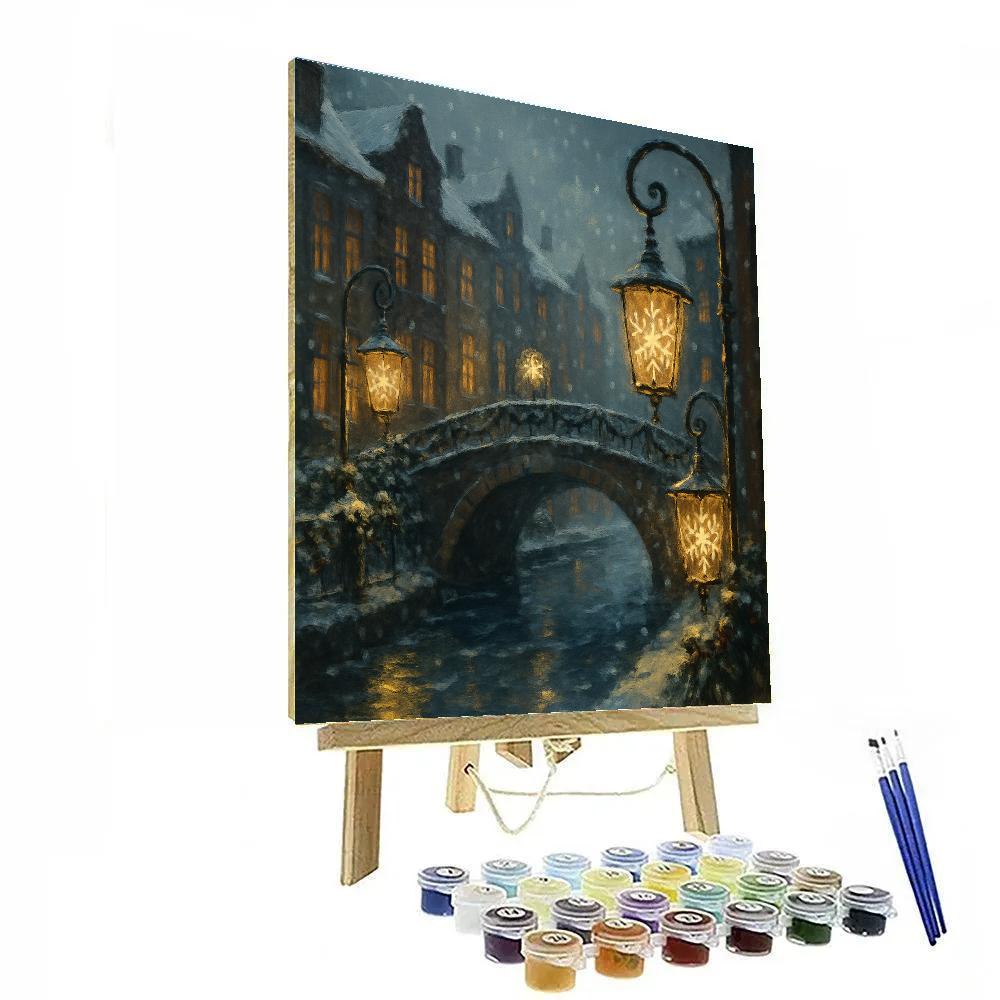 Snowflake Lantern Bridge In The Old Town paint by numbers