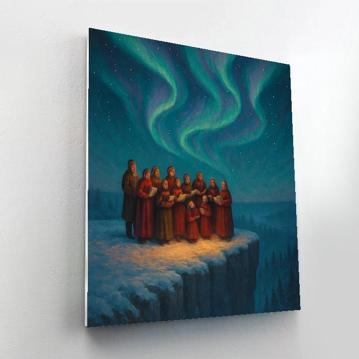 Aurora Choir On The Frozen Cliff Numbered painting kits