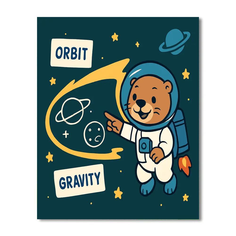 Astro Otter And The Comet Classroom paint by color