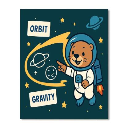 Astro Otter And The Comet Classroom paint by color