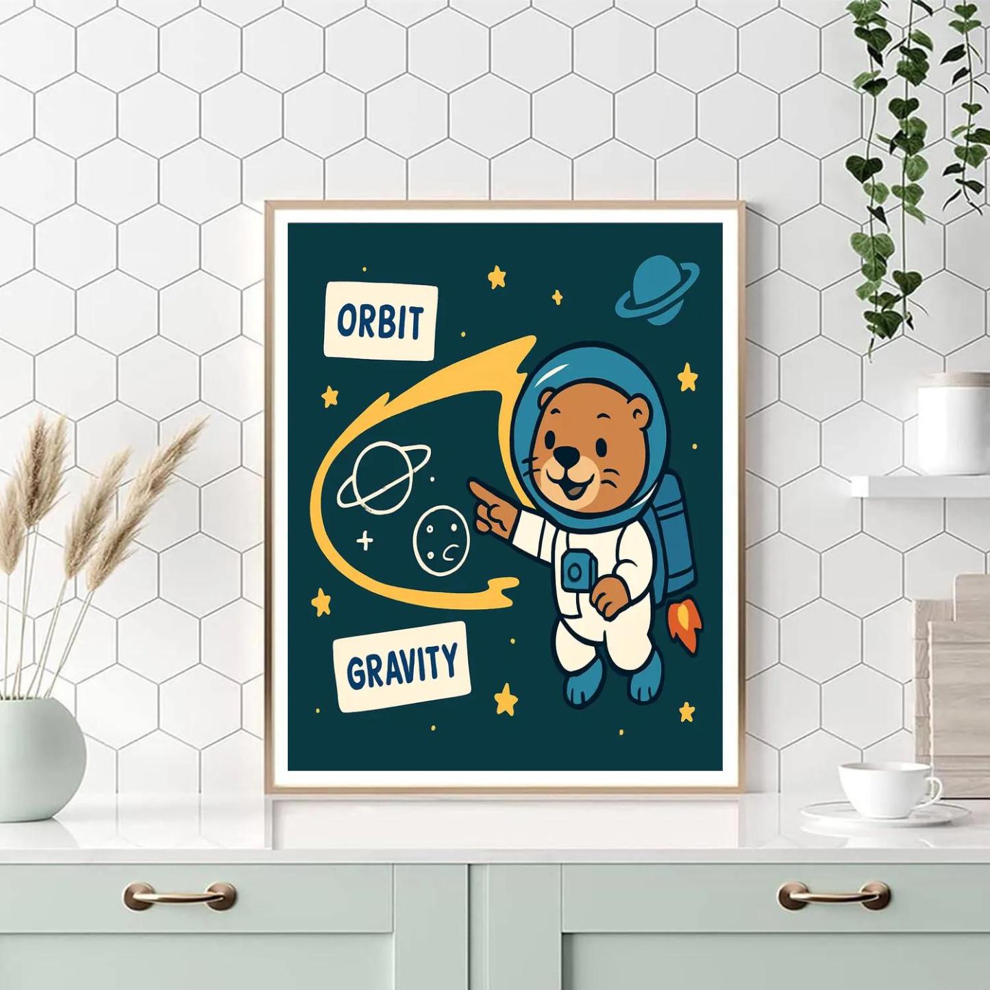 Astro Otter And The Comet Classroom paint by color