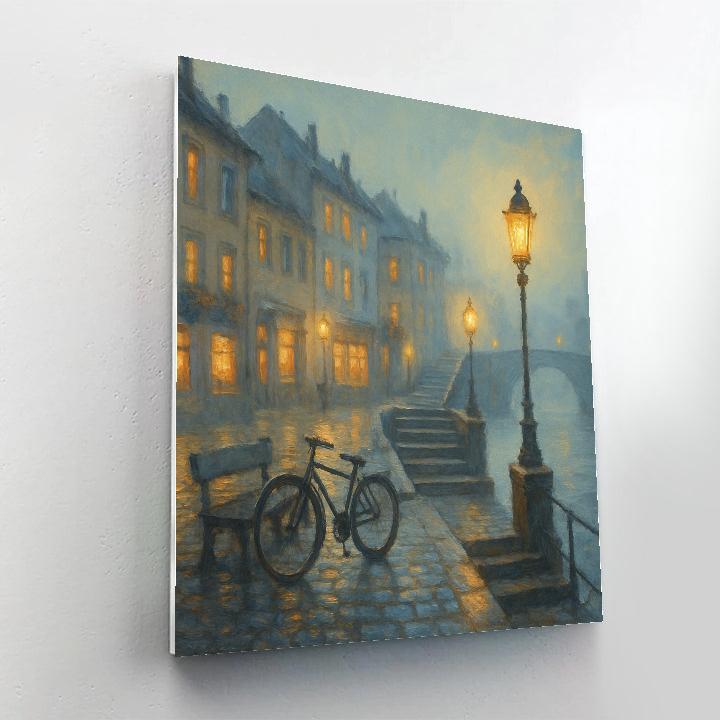Lantern Mist Over The Riverside Steps paint by color