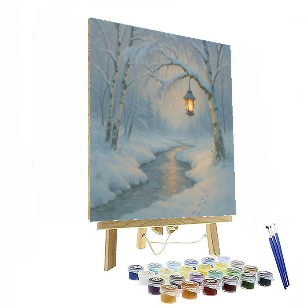 Lantern Glow Along The Birch Creek DIY paint by numbers