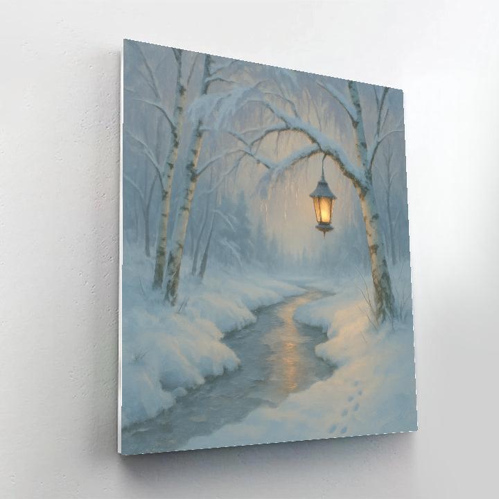 Lantern Glow Along The Birch Creek DIY paint by numbers