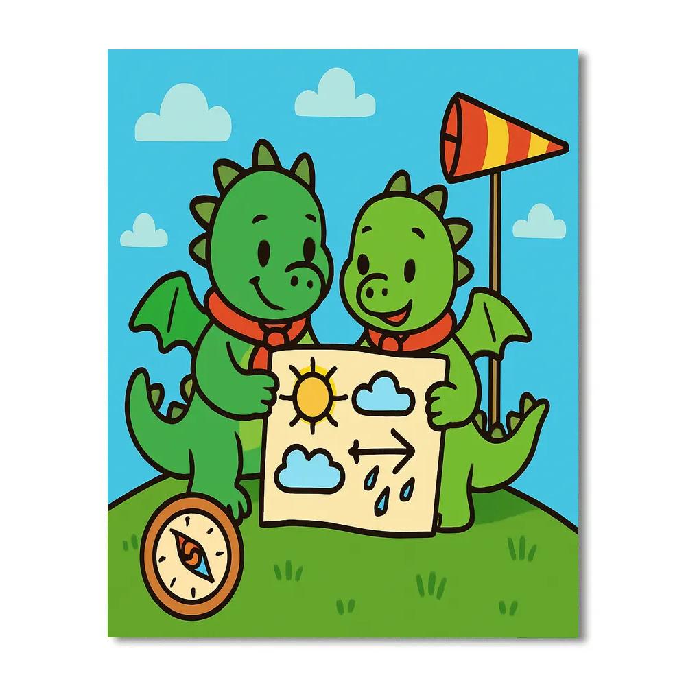 Mountain Dragon Scouts Map The Weather paint by color