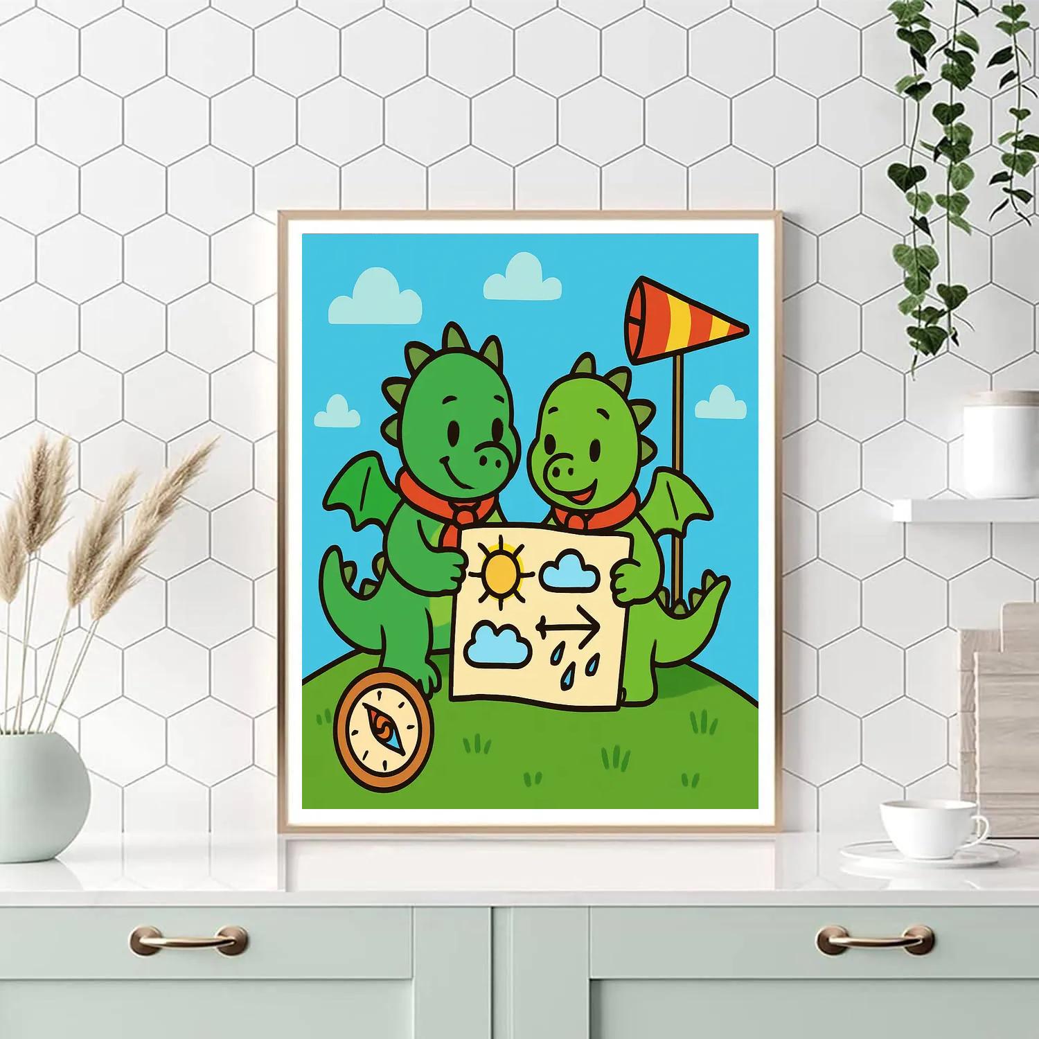 Mountain Dragon Scouts Map The Weather paint by color