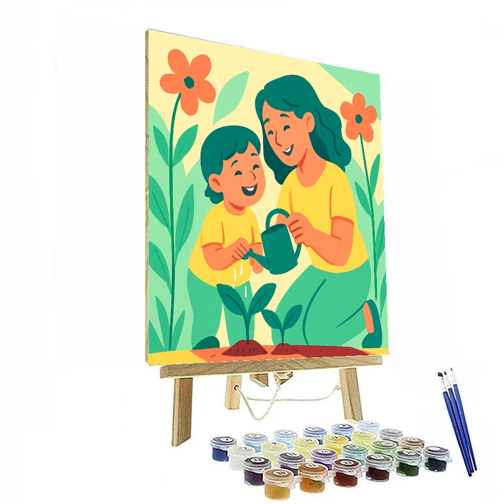 First Garden Watering Lesson DIY paint by numbers