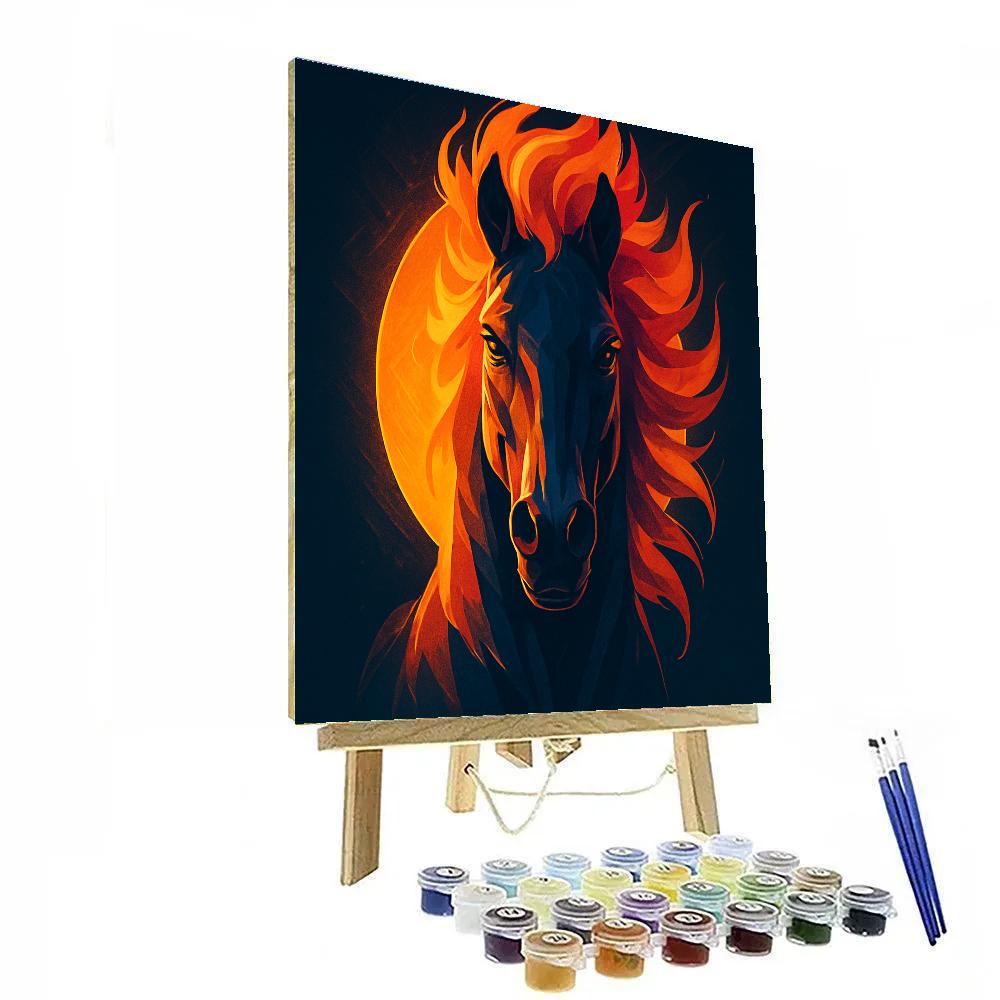 Solar Flare Stallion Paint by numbers art