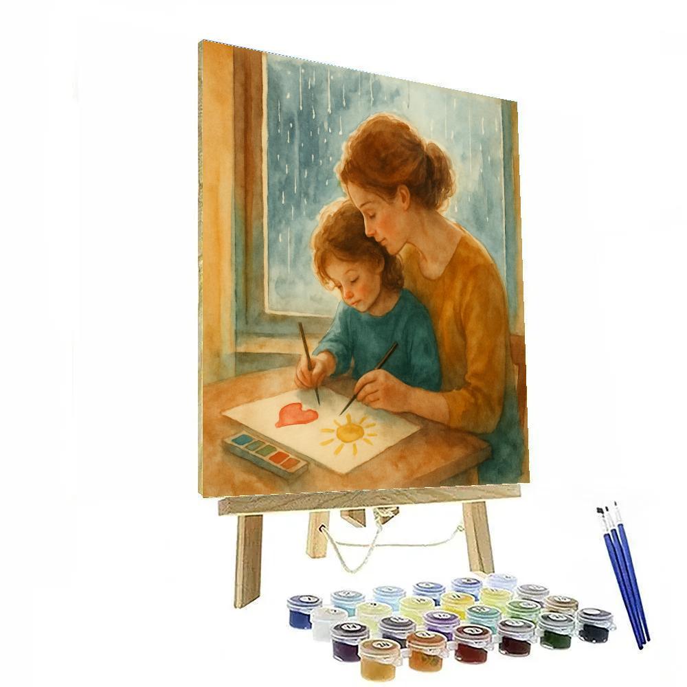 Rainy Day Window Painting Together painting number kit