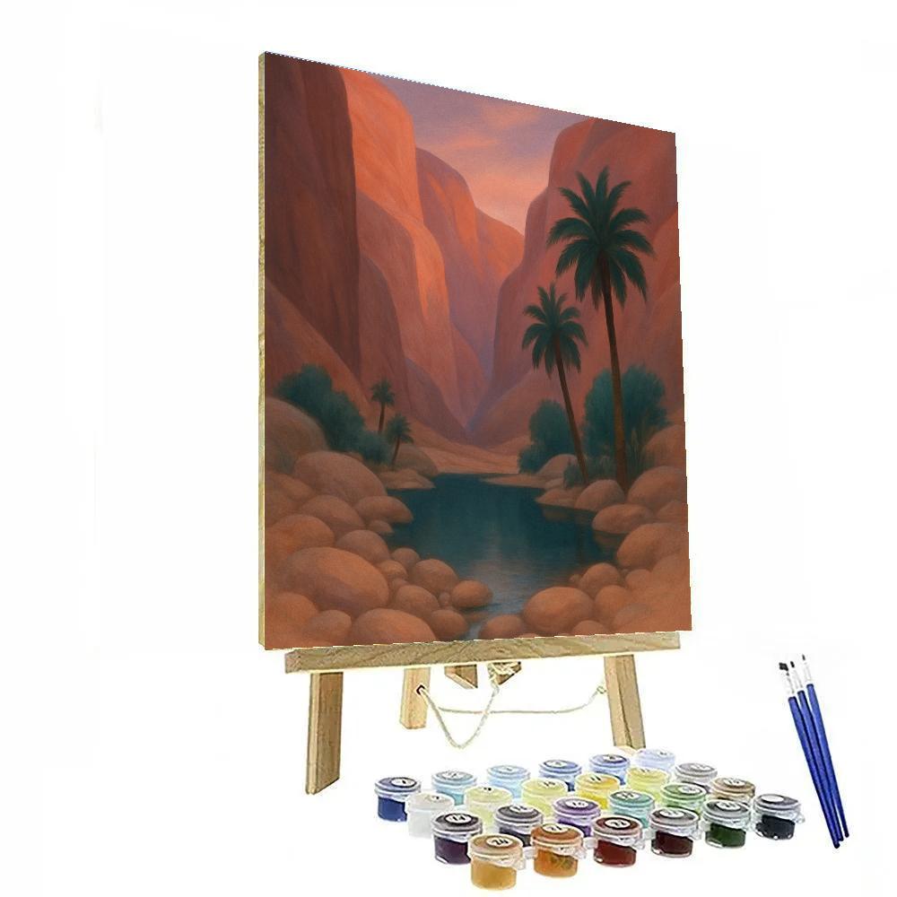 Desert Canyon Oasis At Pink Dusk Paint by numbers kits