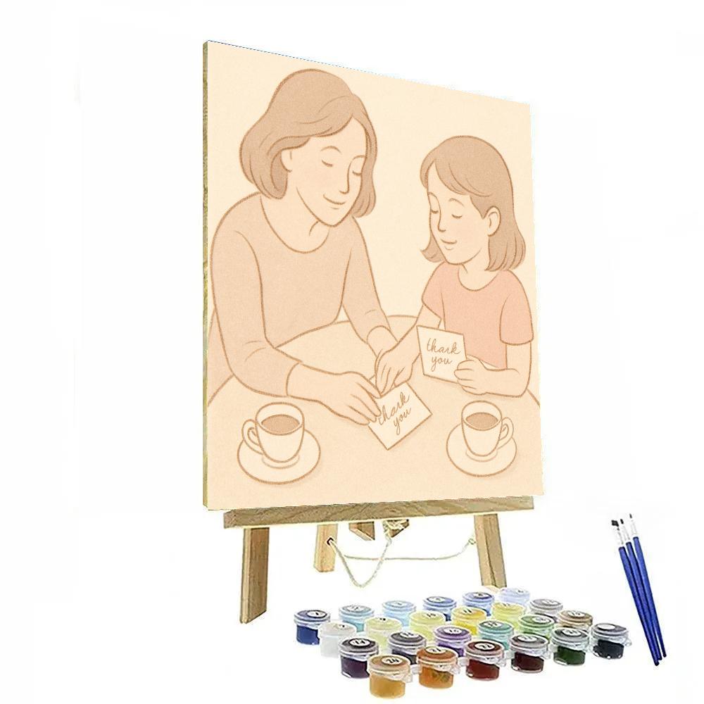 Tea Time Gratitude Notes Numbered painting kits