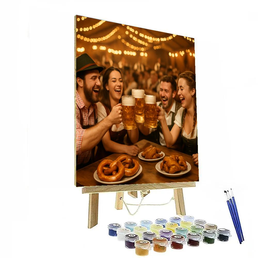 Oktoberfest Beer Tent Toast In Munich Number painting