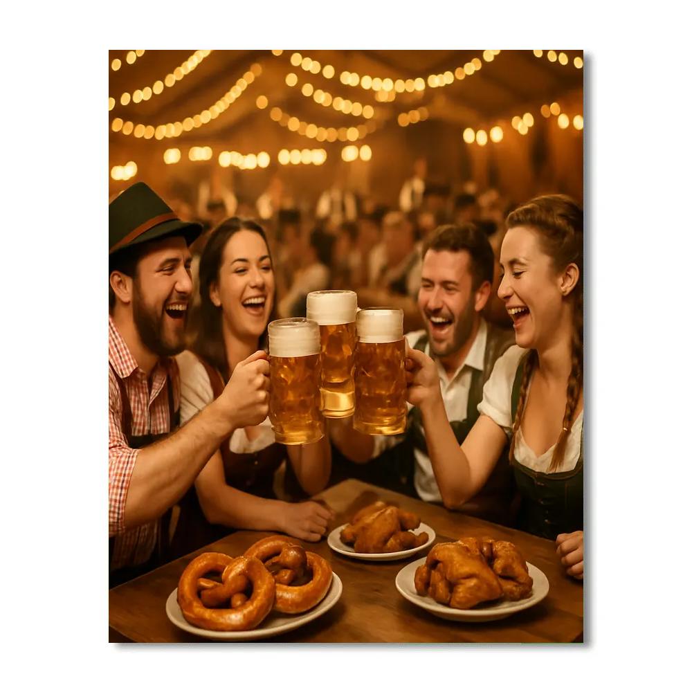 Oktoberfest Beer Tent Toast In Munich Number painting