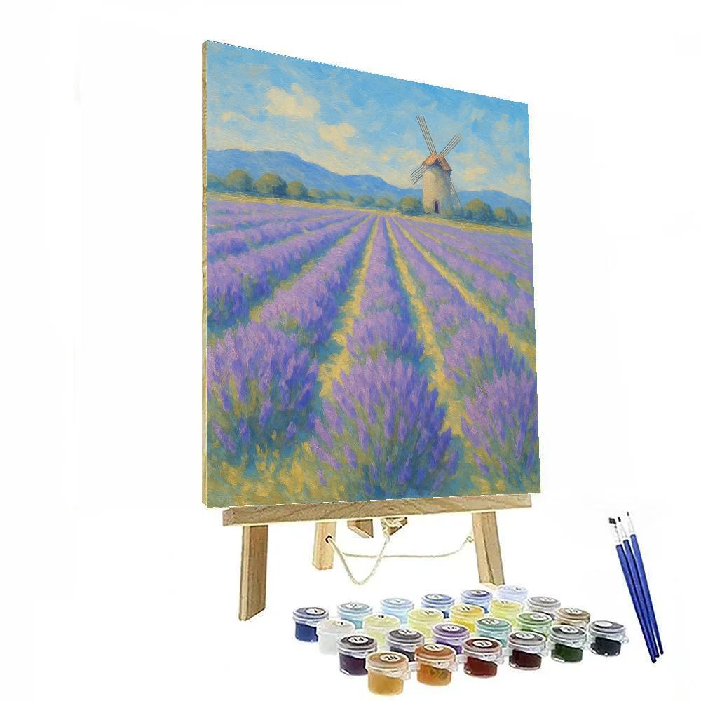 Lavender Farm Under A Wide Summer Sky Painting by numbers kit