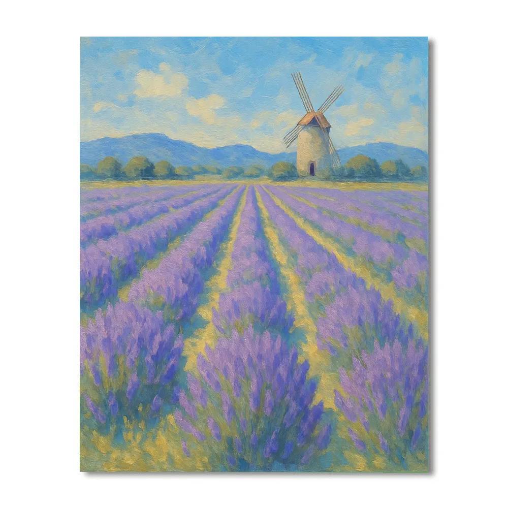 Lavender Farm Under A Wide Summer Sky Painting by numbers kit