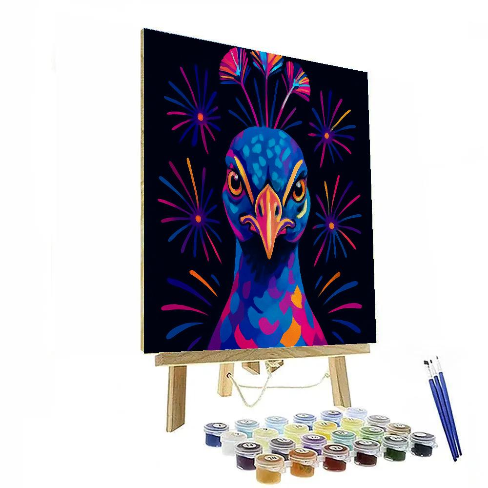 Firework Plume Peacock Paint by numbers art