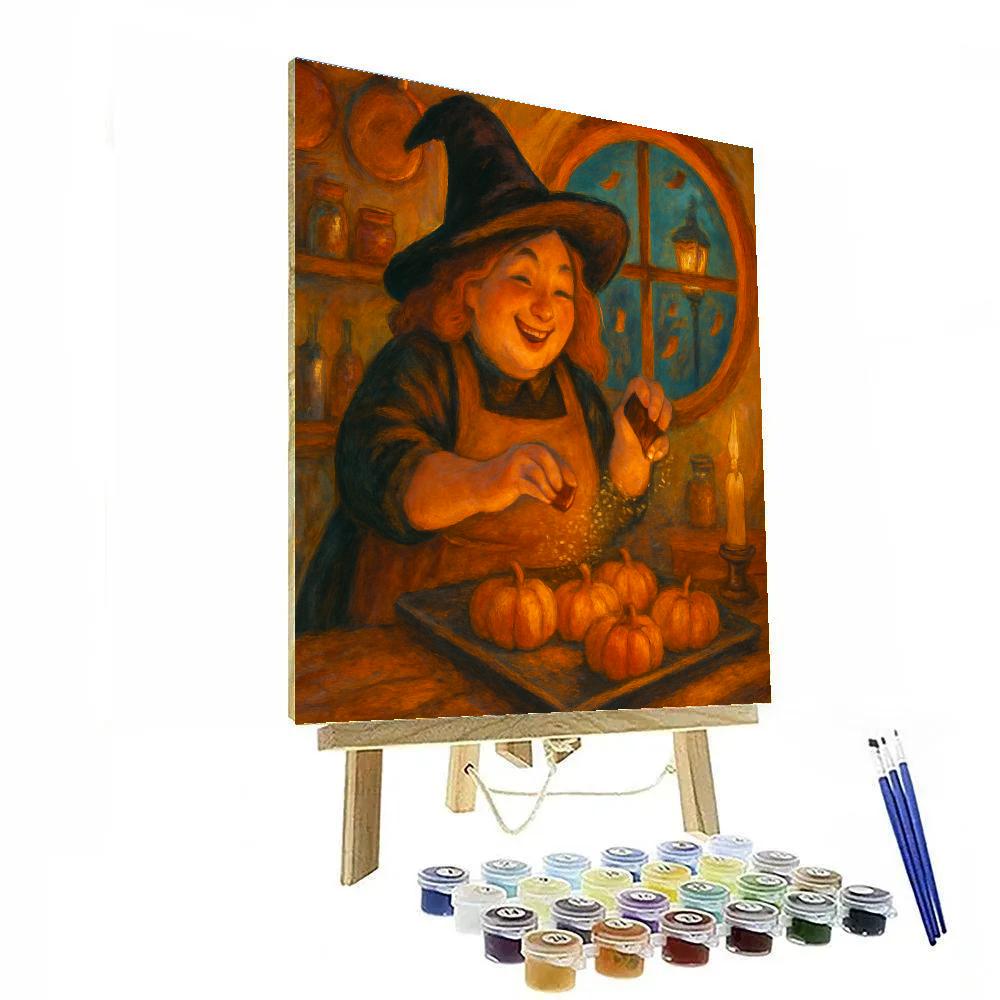 Witchcraft Bakery Window Glow Number painting